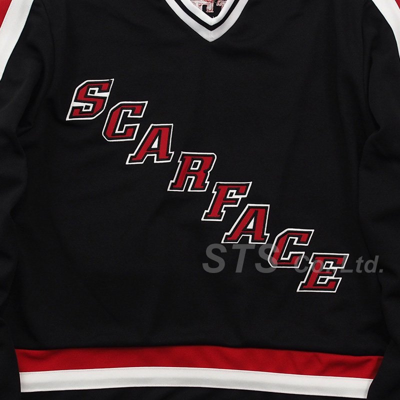 Supreme Black Scarface Embroidered Synthetic Paneled Hockey Jersey