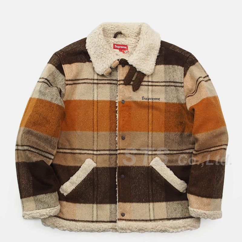 シュプリーム Plaid Shearling Bomber サイズL-hybridautomotive.com