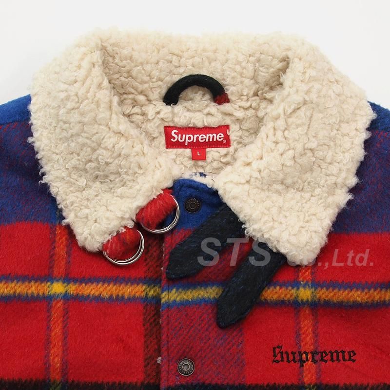 シュプリーム Plaid Shearling Bomber サイズL-