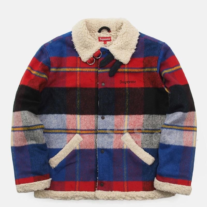 Supreme Plaid Shearling Bomber jacketボア