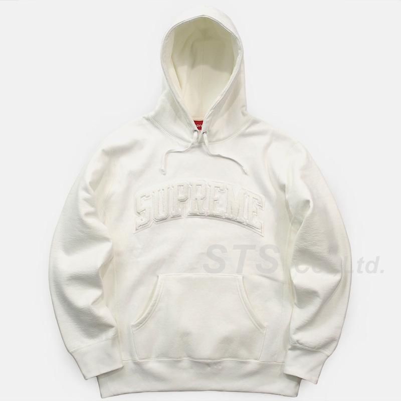 Supreme - Patent/Chenille Arc Logo Hooded Sweatshirt - ParkSIDER