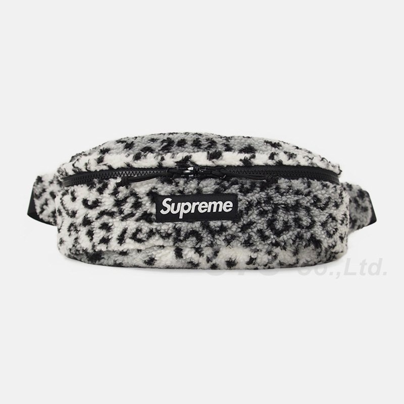 Supreme leopard fleece waist bag