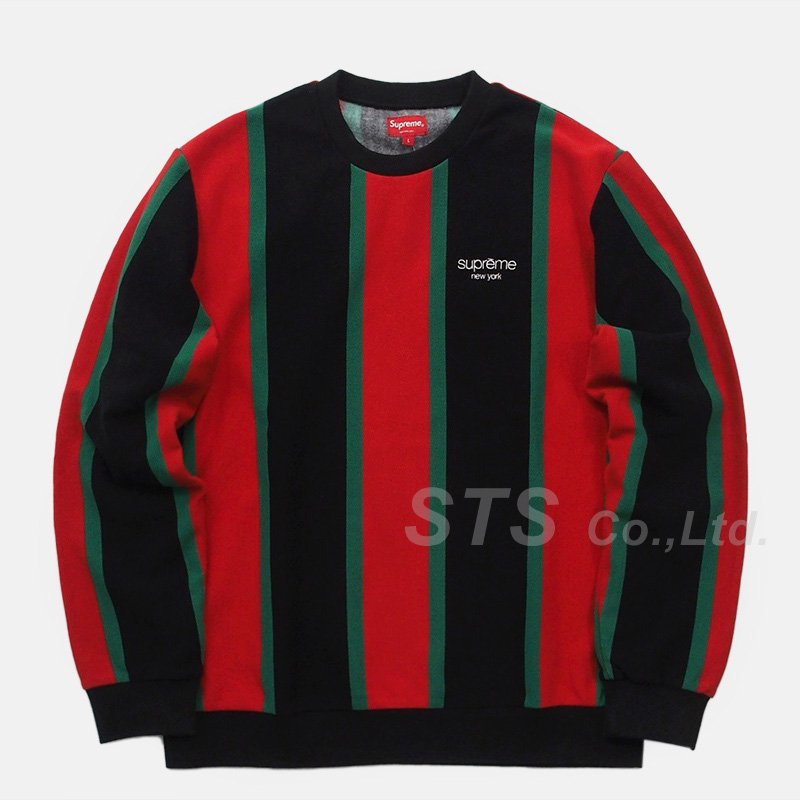 Supreme - Vertical Striped Pique Crewneck - ParkSIDER