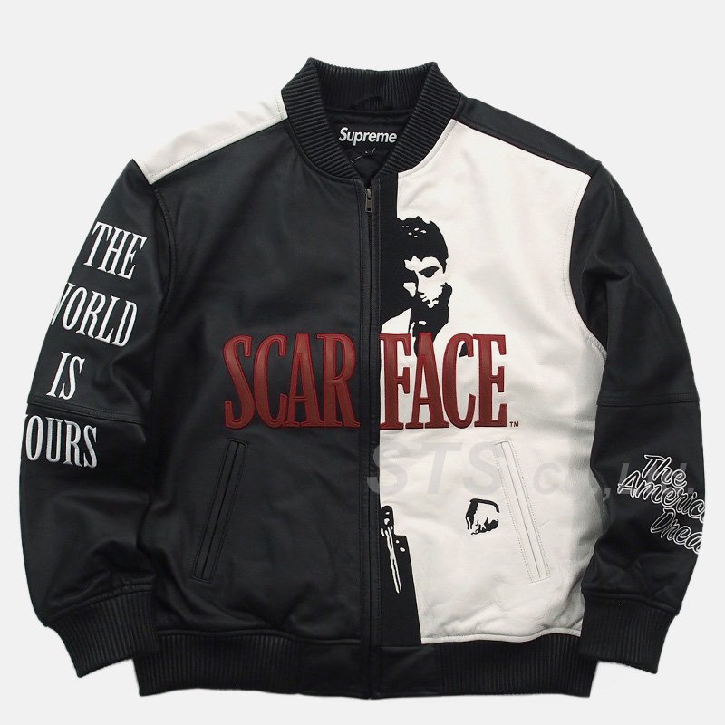 Supreme - Scarface Embroidered Leather Jacket - ParkSIDER