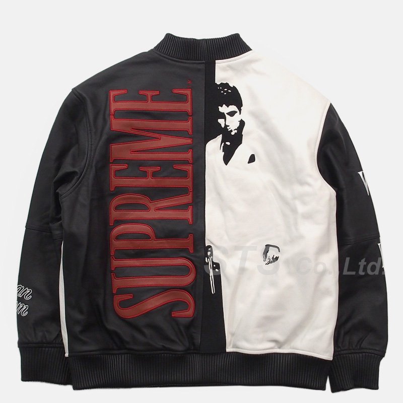 Supreme 2017-18FW Supreme Scarface Embroidered Leather Jacket