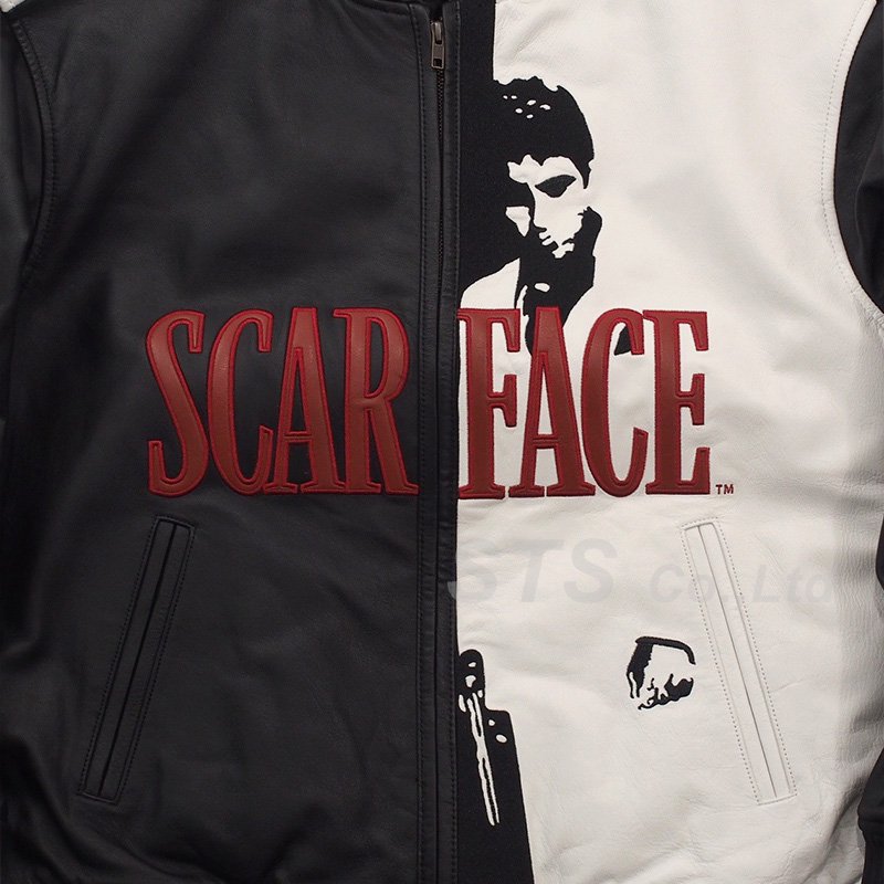Supreme 2017-18FW Supreme Scarface Embroidered Leather Jacket