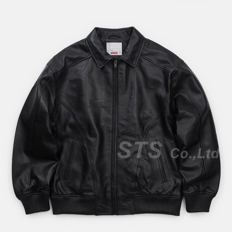 Supreme studded arc on sale logo leather jacket