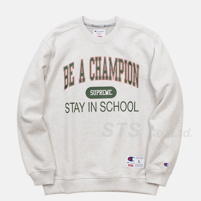 Supreme - Supreme/Champion Stay In School Crewneck - ParkSIDER