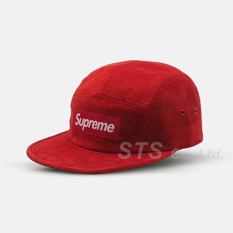 Supreme Suede Camp Cap バーガンディ Boxベロア - 帽子