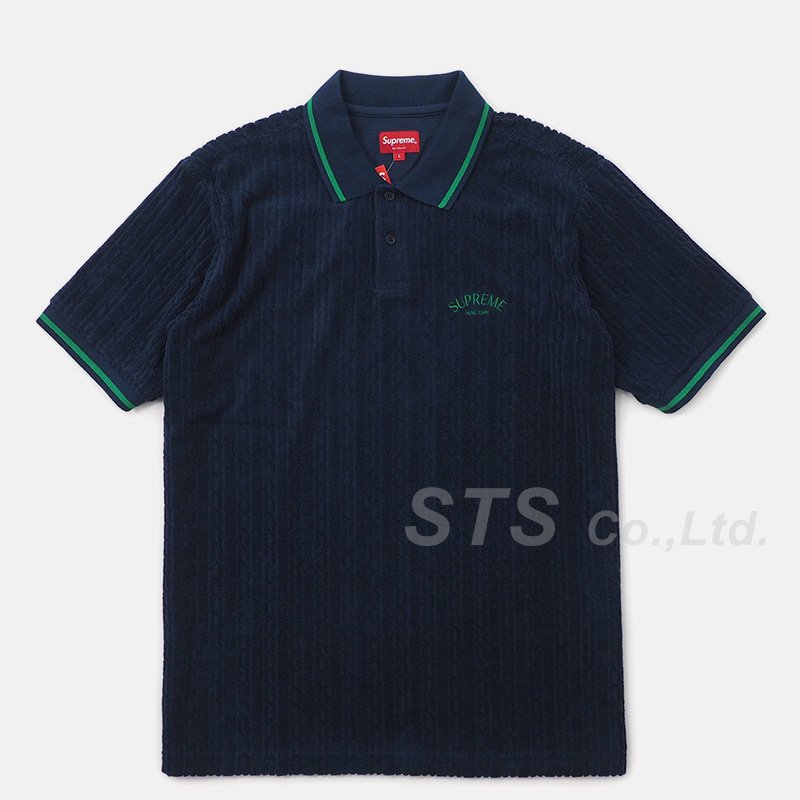 supreme ハーフジップ ケーブル ニットポロ knit polo 黒-