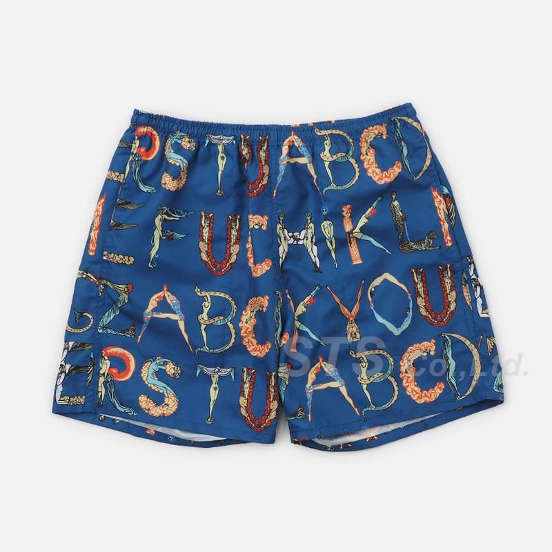 美品Supreme Alphabet Water Short blue XLパンツ - ショートパンツ