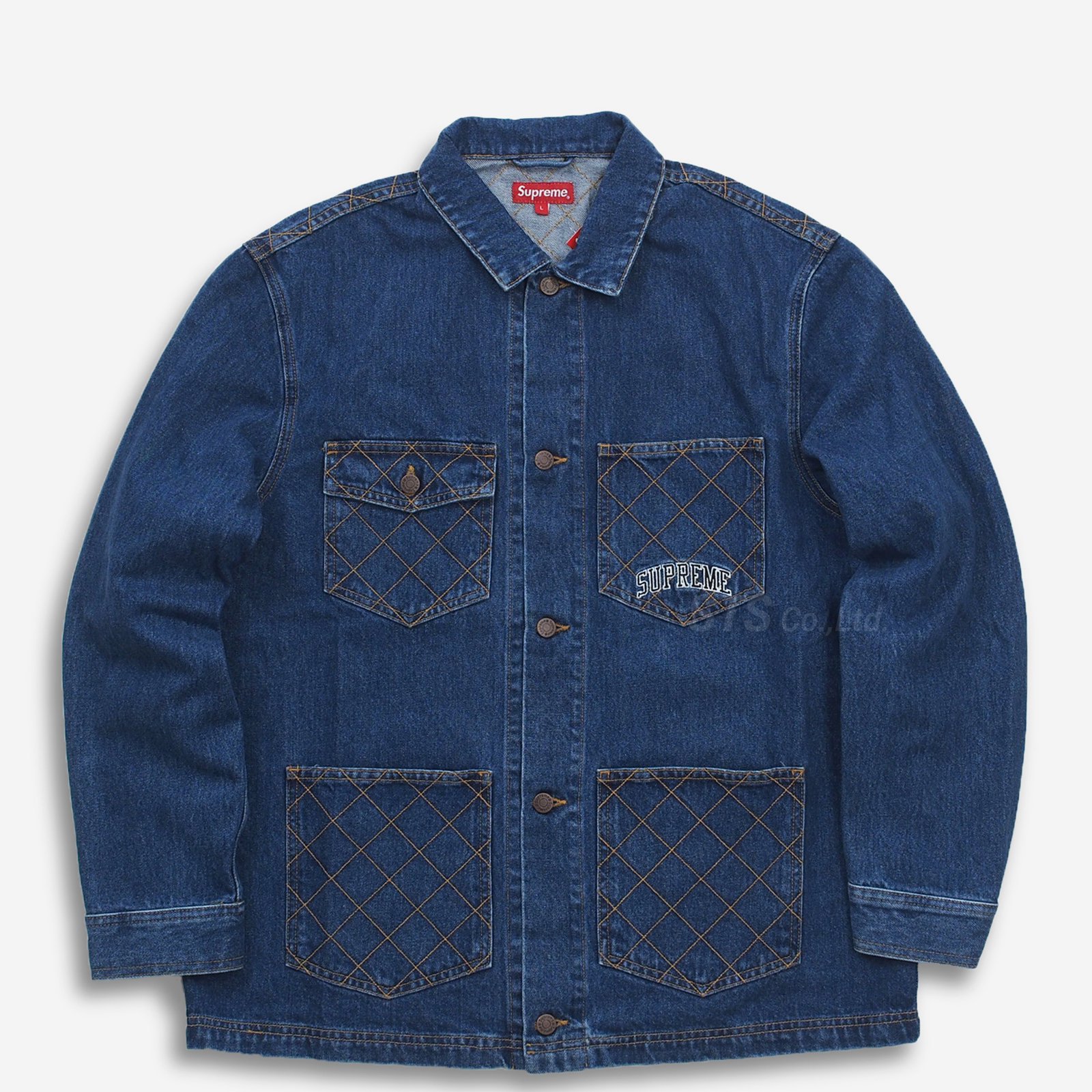 supreme diamond stitch denim chore coat