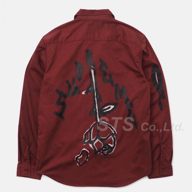ジャケット・アウター Supreme Rose L/S Work Shirt L Supreme Rose L S Work Shirt (FW18) - $128