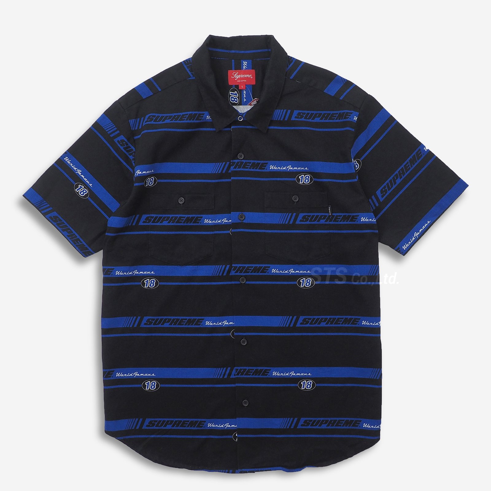 最旬ダウン ポロシャツ Supreme Shirt Work Racing Striped ポロシャツ ...