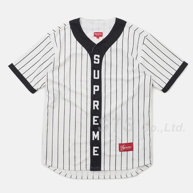 supreme vertical logo baseball jersey 白S
