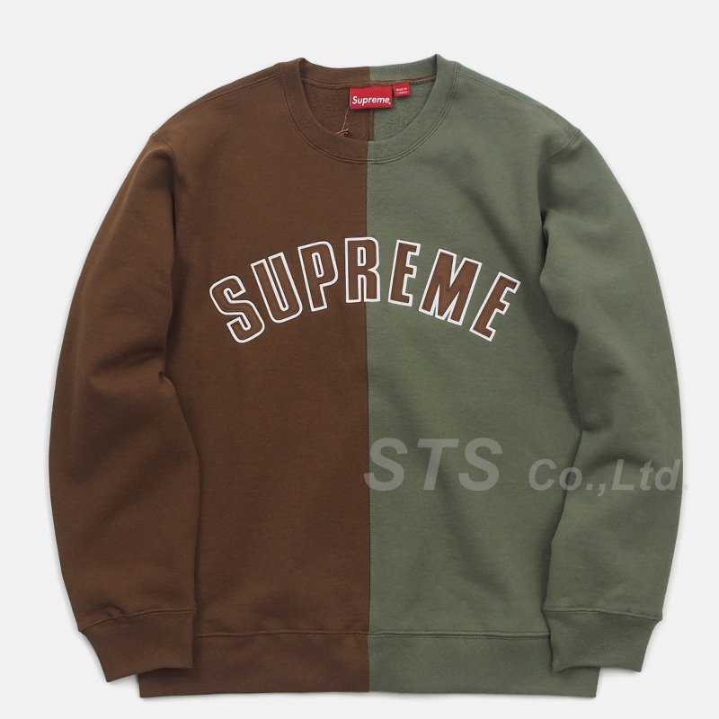 Sサイズ supreme split crewneck sweatshirt