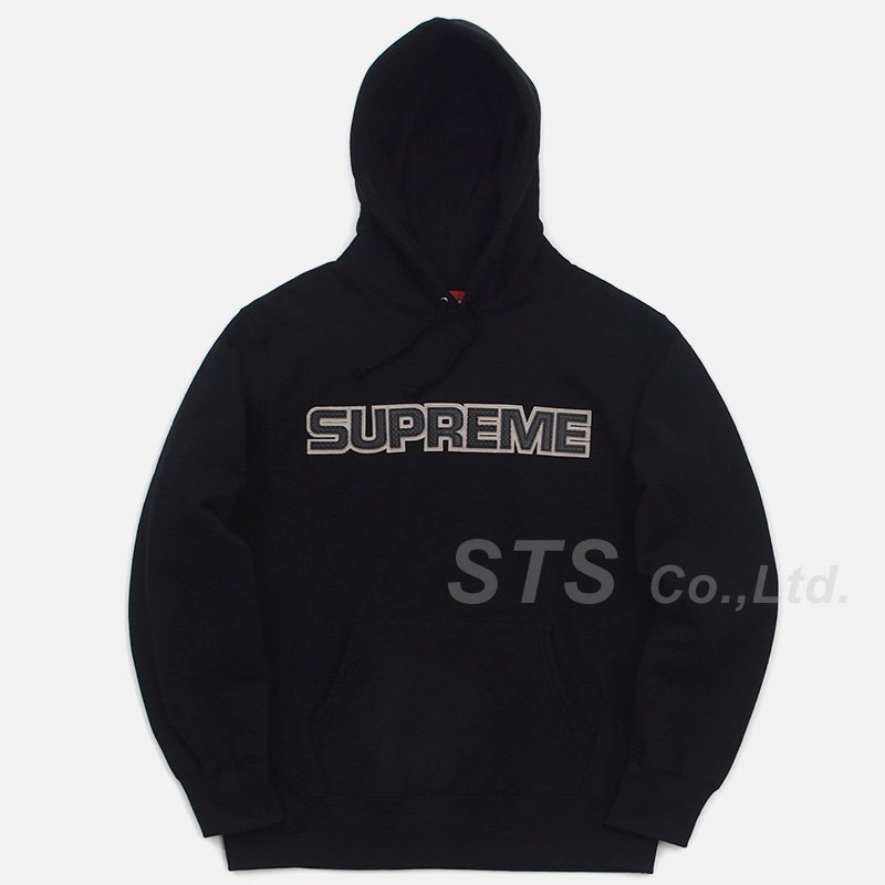 supreme leather hooded sweatshirt L