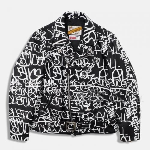Supreme/Comme des Garcons SHIRT Schott Painted Perfecto Leather Jacket