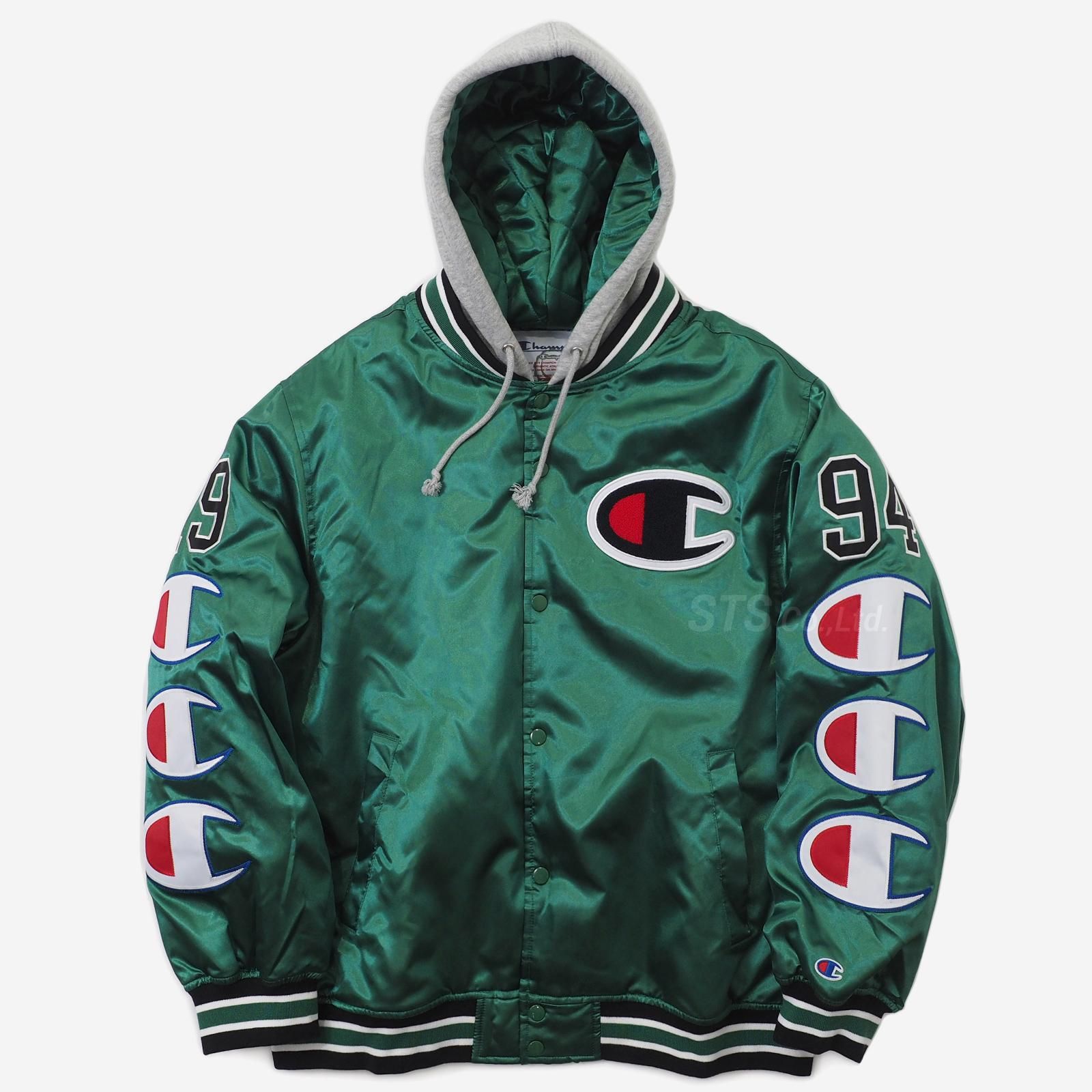 Supreme/Champion Hooded Satin Varsity Jacket - ParkSIDER