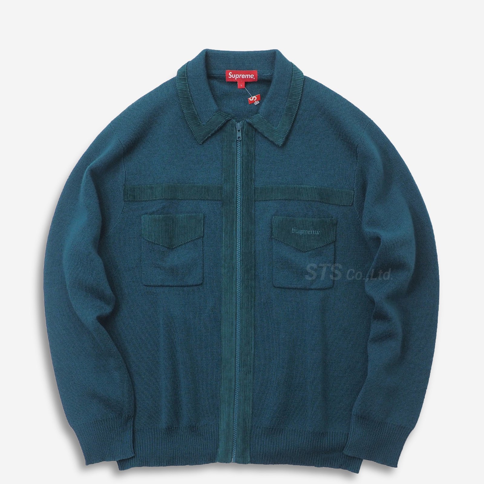 Supreme Corduroy Detailed Zip Sweater