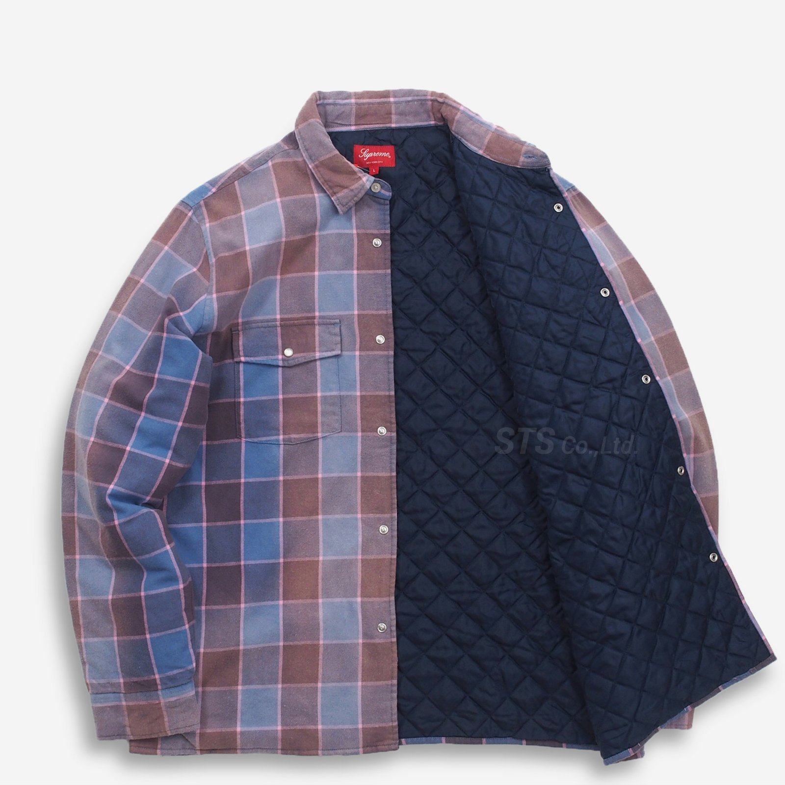 supsupreme quilted faded plaid shirt