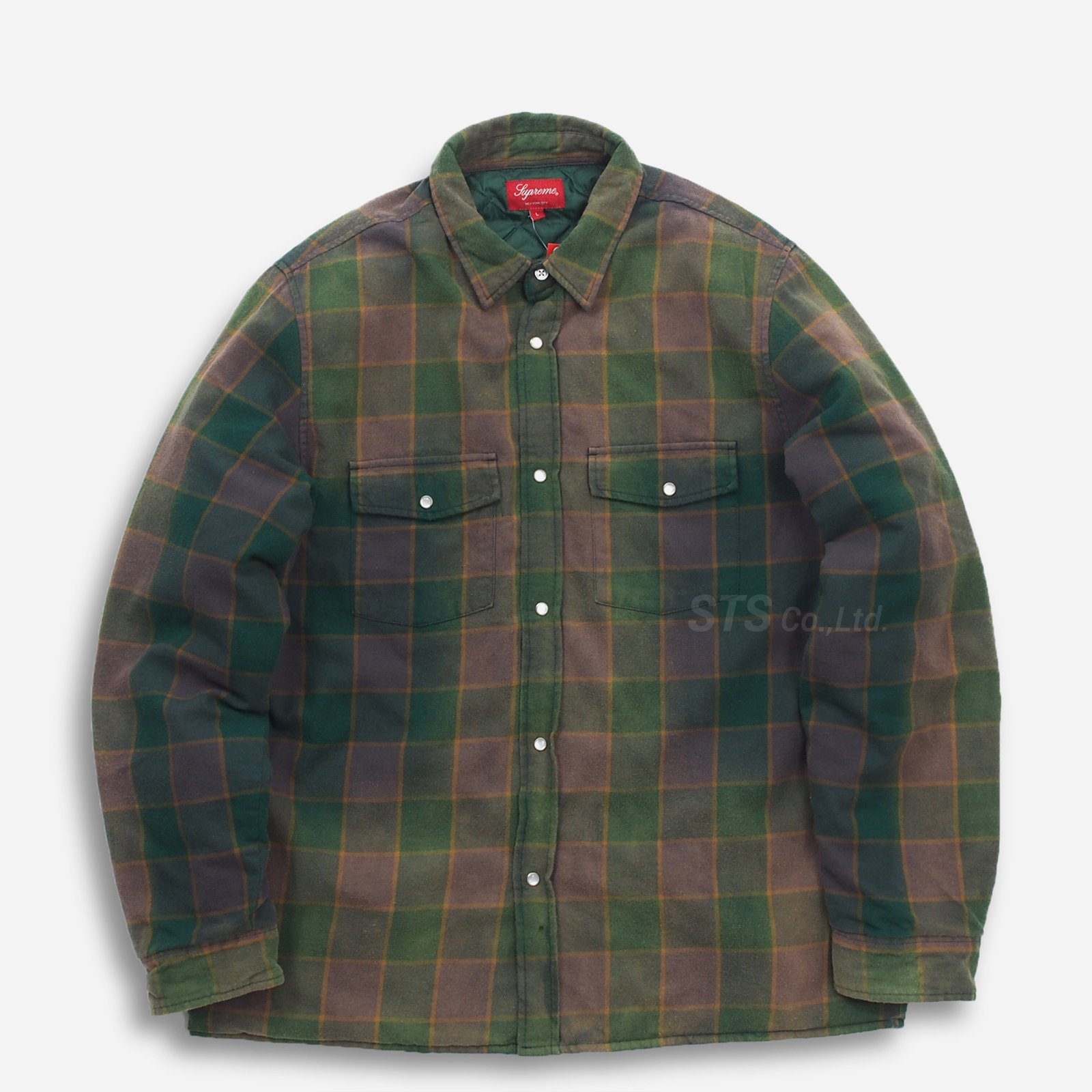 XL シュプリーム plaid snap front sweat - ブルゾン