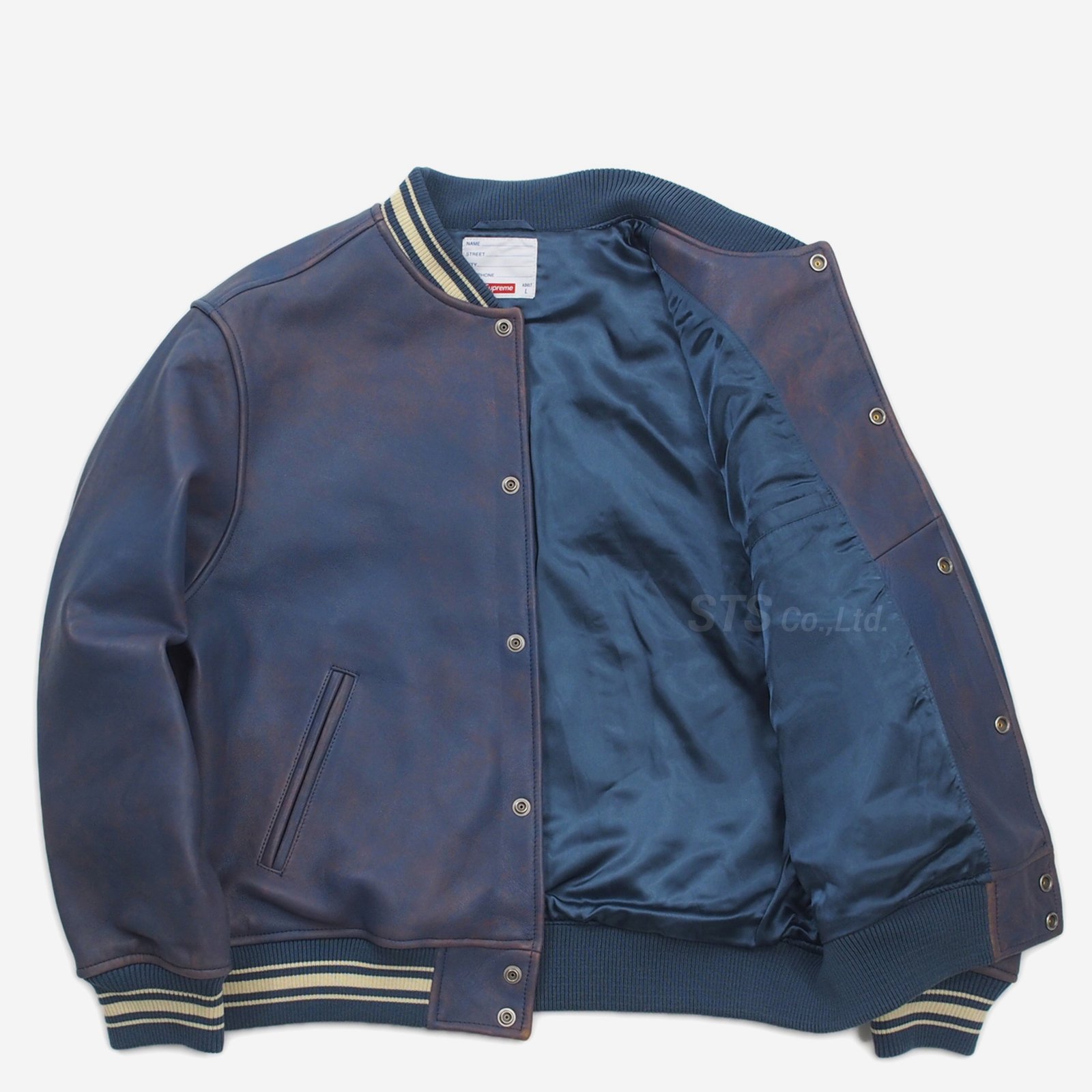 Supreme - Worn Leather Varsity Jacket - ParkSIDER