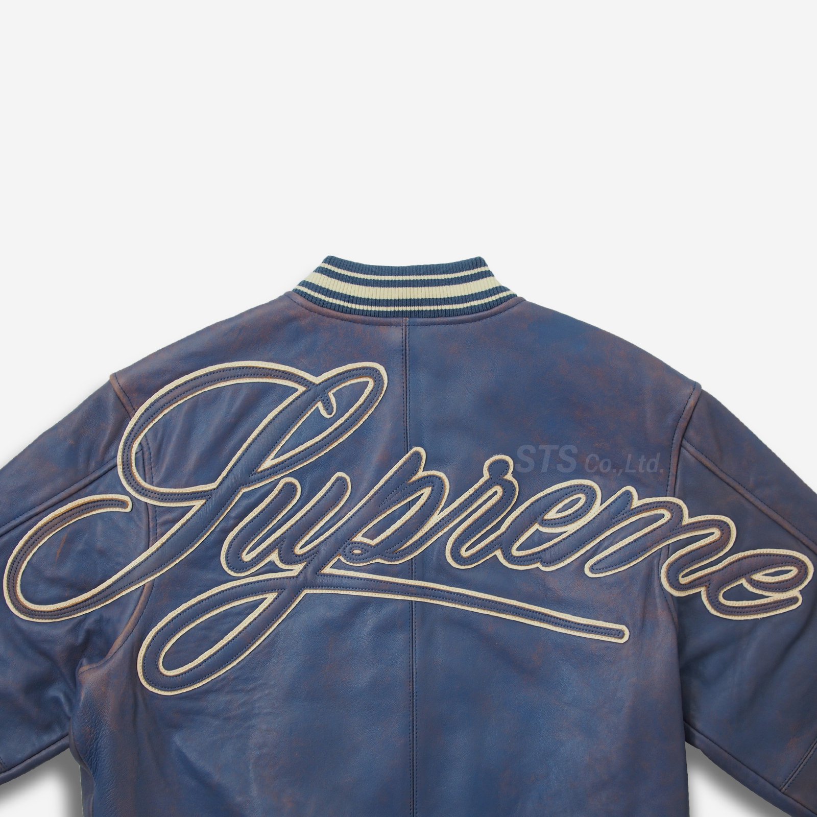 Supreme - Worn Leather Varsity Jacket - ParkSIDER