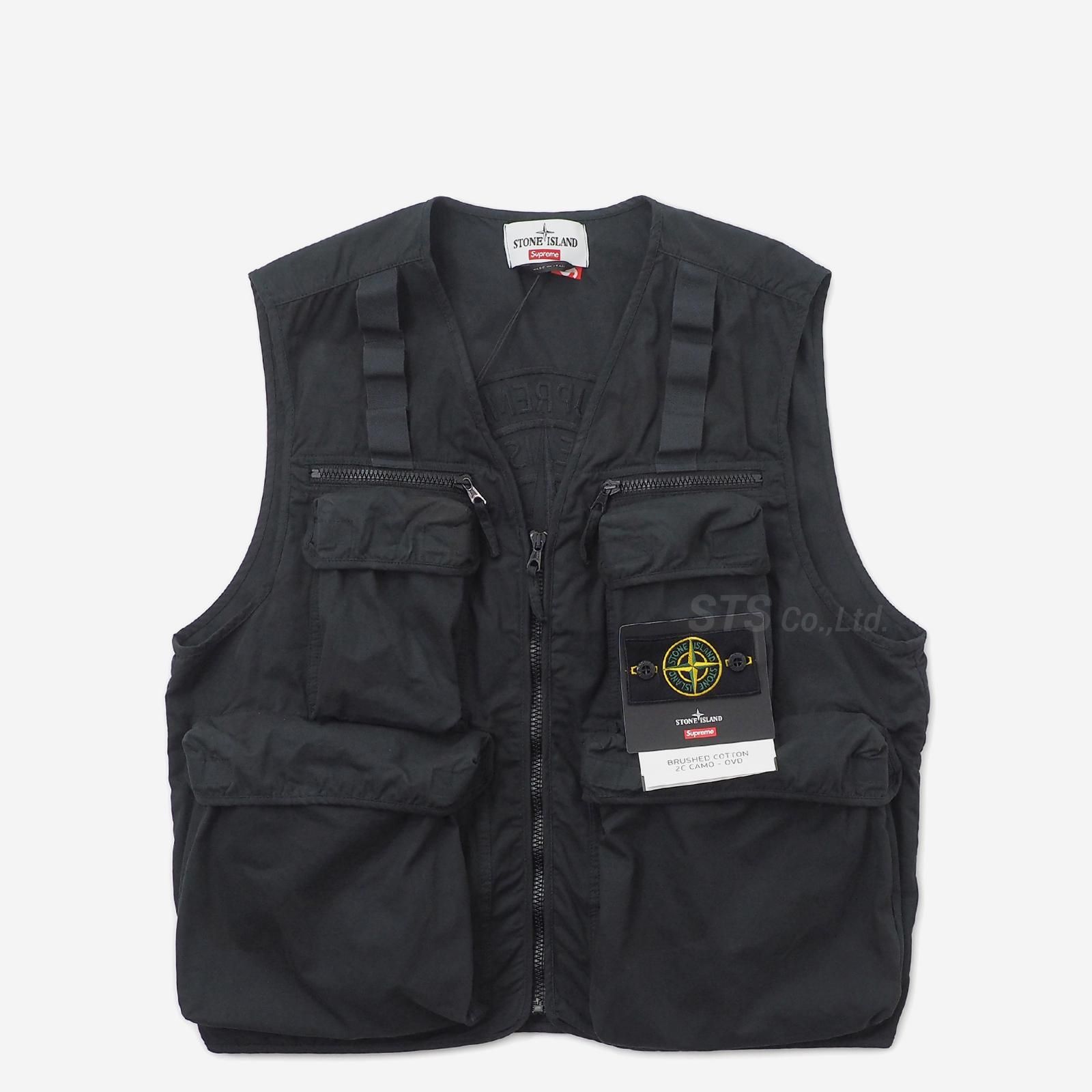 送料込 supreme Stone Island Camo Vest M 黒 - ベスト