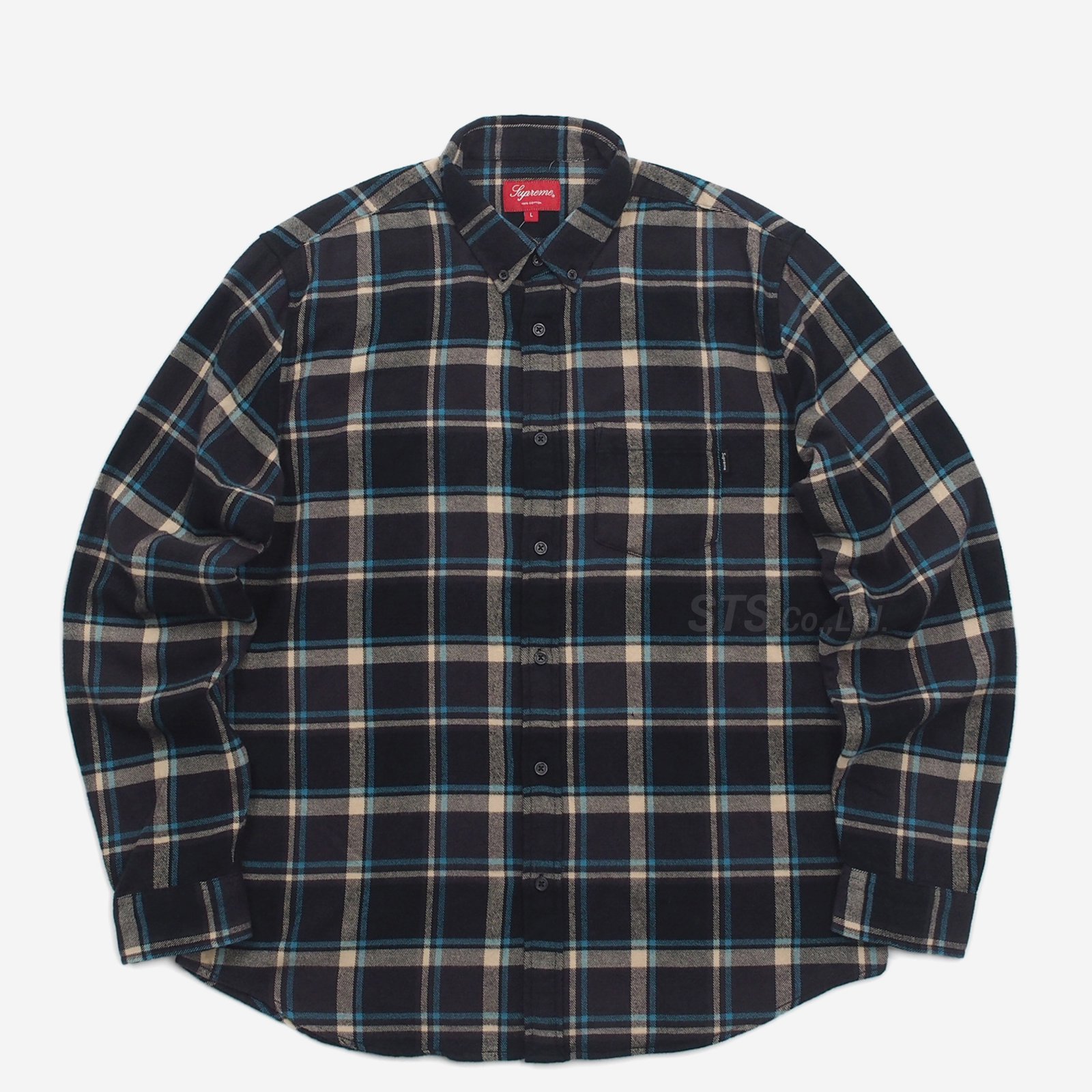 【L】Supreme Plaid Flannel Shirt