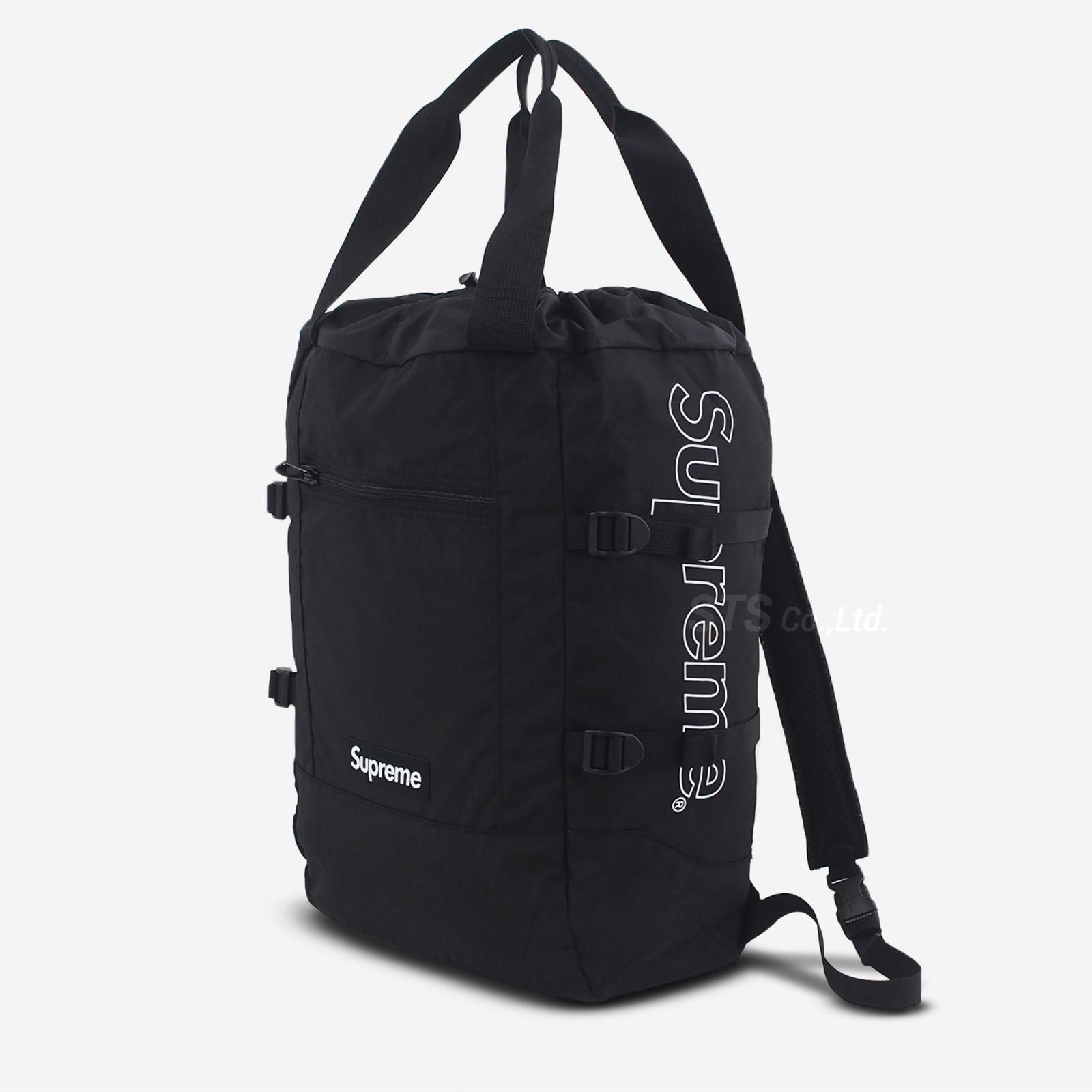 新品 supreme tote back pack black