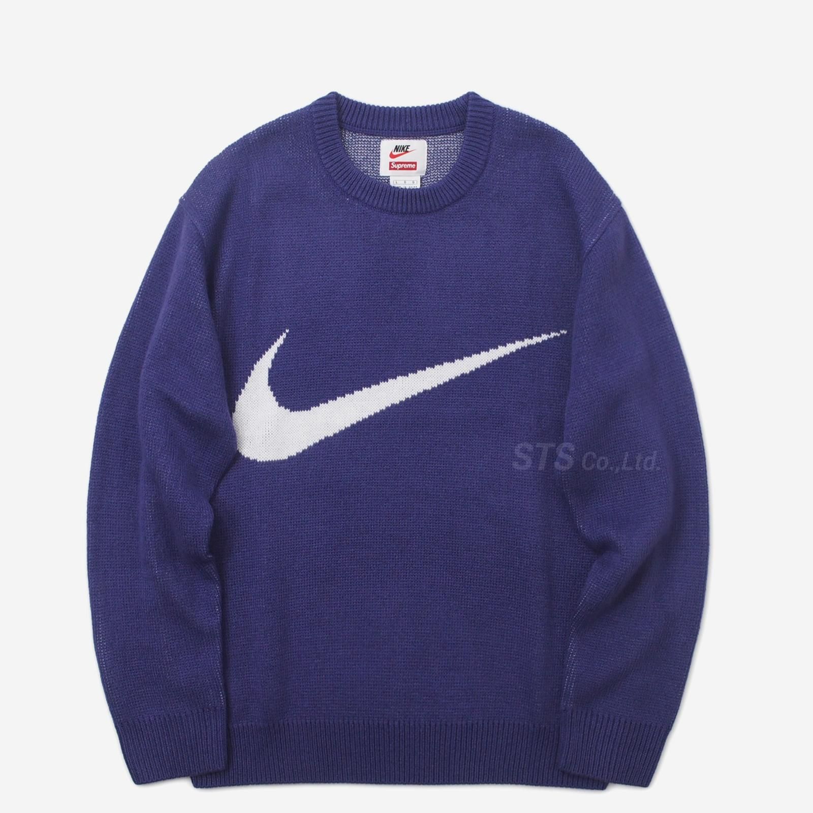 【M】Supreme Nike swoosh sweaterセーターパープル紫