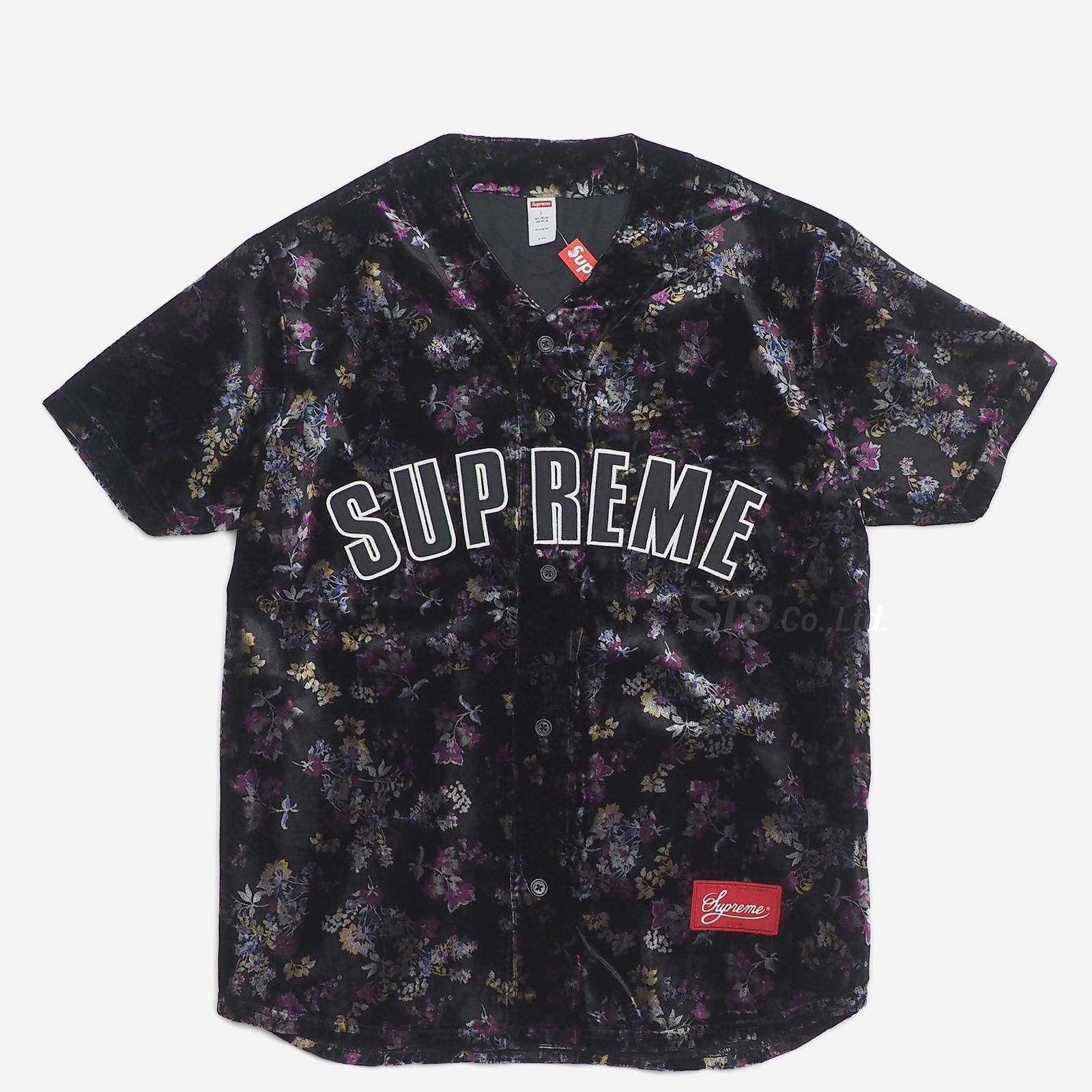 supreme floral velour baseball jersey