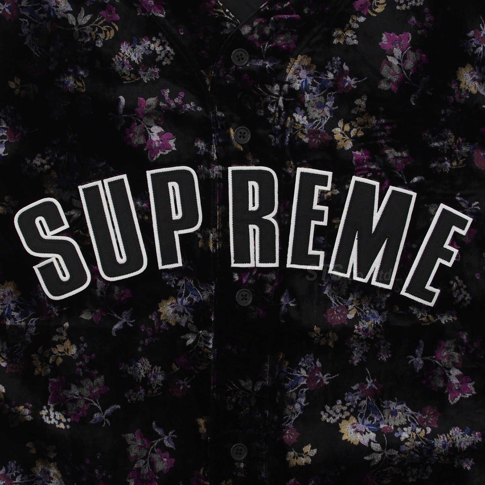 Supreme - Floral Velour Baseball Jersey - ParkSIDER