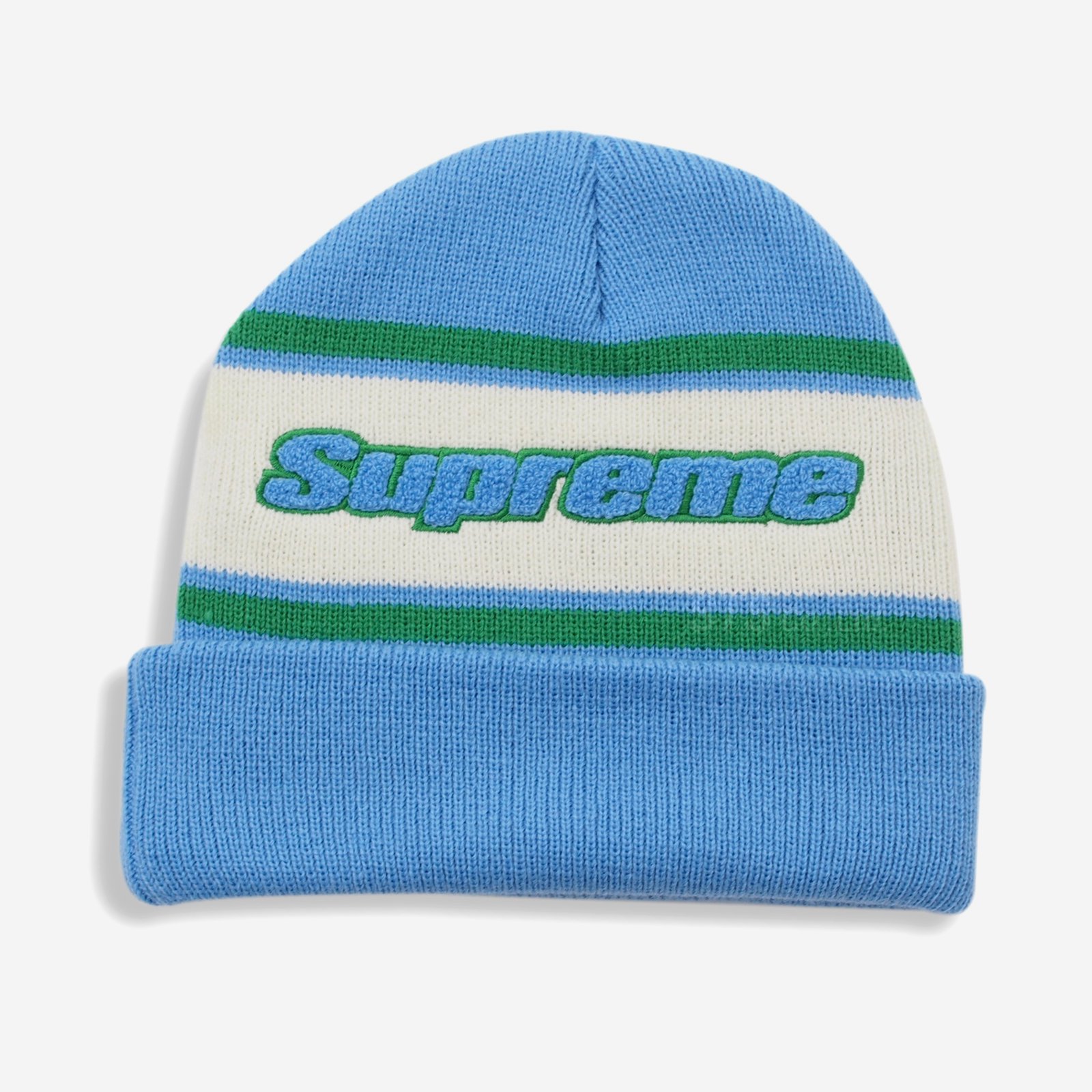 極美品】Supreme Chenille Stripe Beanie レッド - ニットキャップ