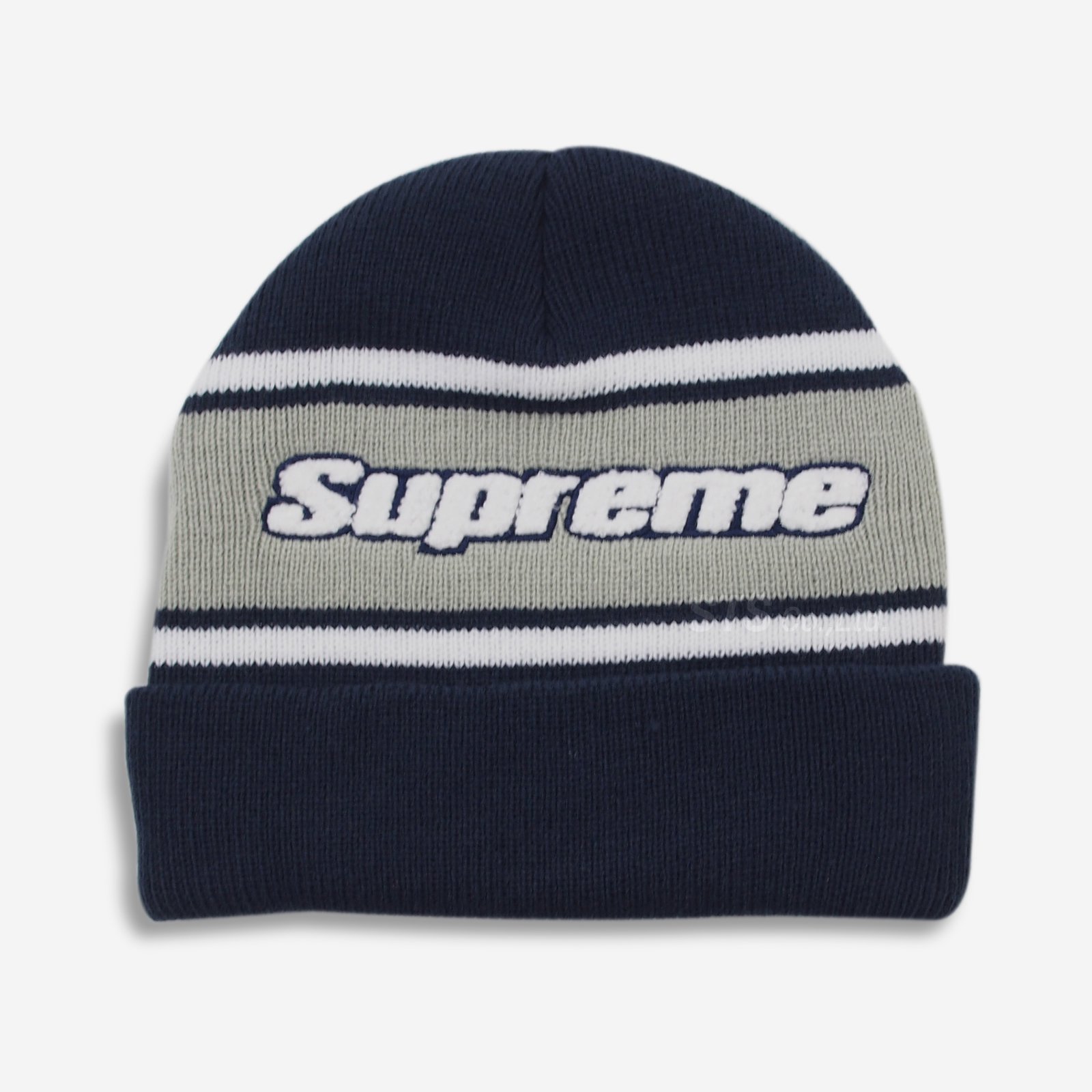 タグ切ってませんSupreme 19fw Chenille Stripe Beanie 未使用