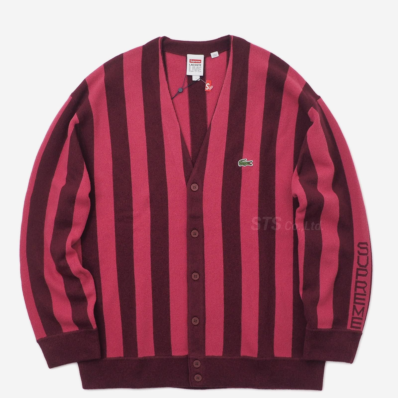 S Supreme LACOSTE Stripe Cardigan