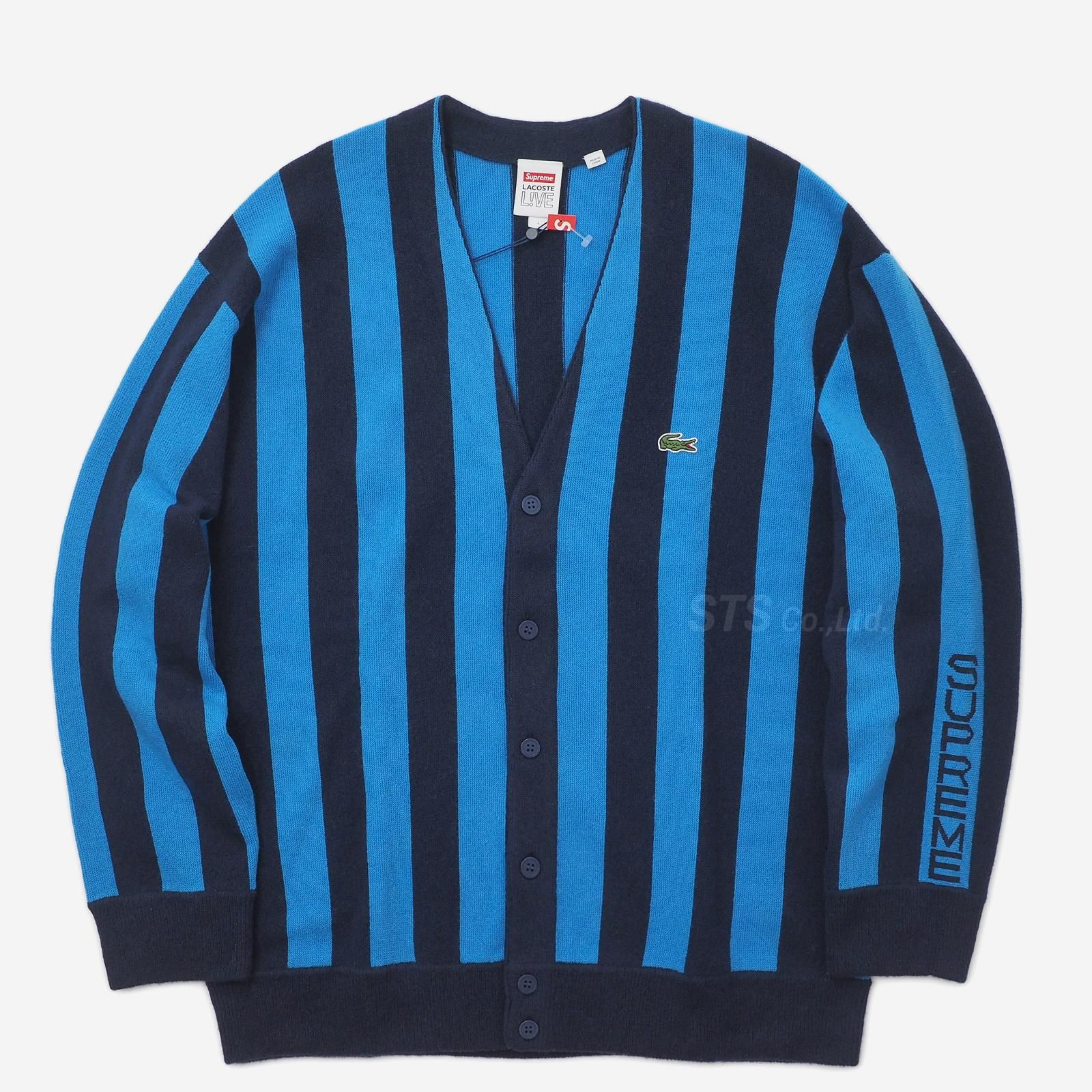 サイズS supreme LACOSTE stripe cardigan - カーディガン