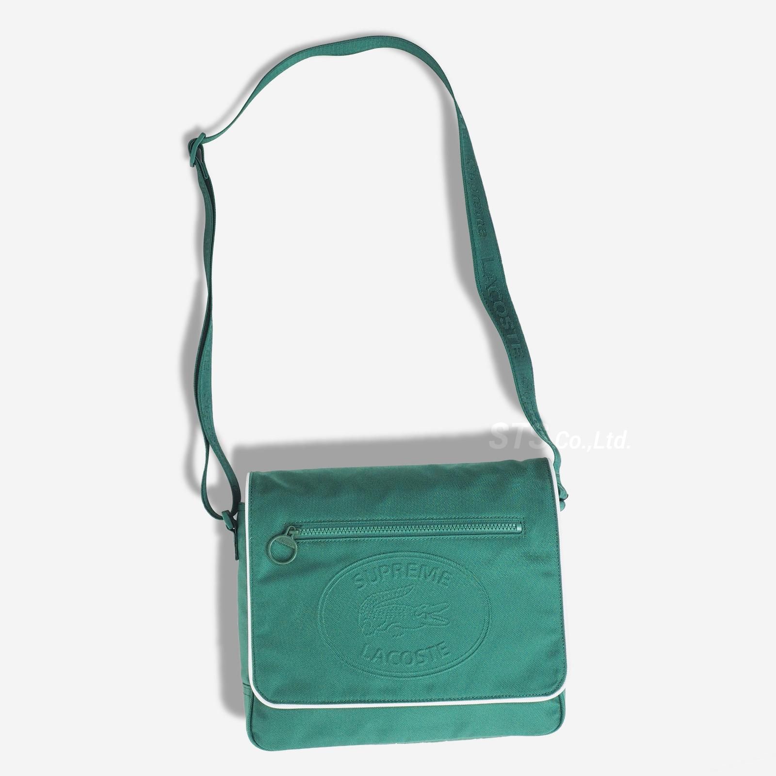 supreme ラコステ 緑バック messenger bag green