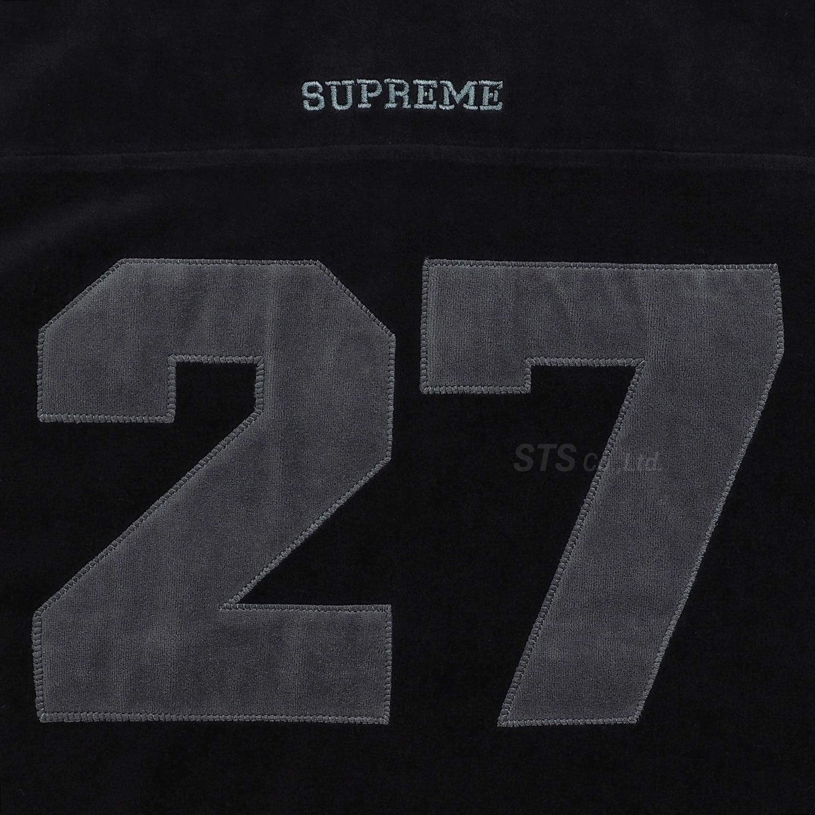 シャツ Supreme Velour Football Jersey Supreme Velour Football Jersey Black Men's - FW19 - US