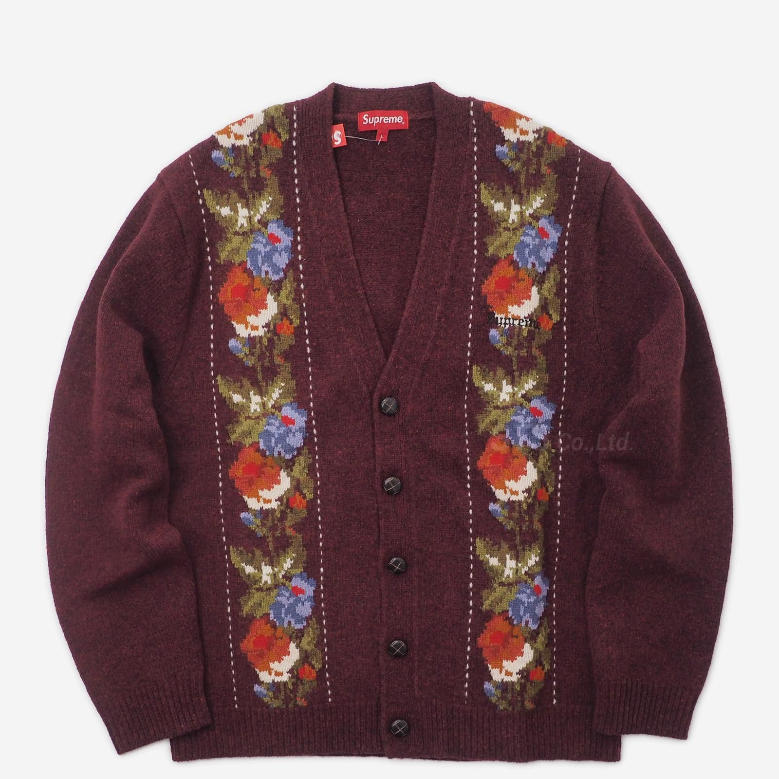 返信よろしくお願いいたしますSupreme Floral Stripe Cardigan