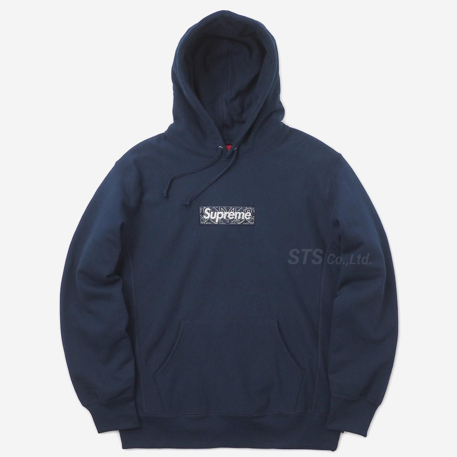 supreme Bandana Box Logo Hooded グレー