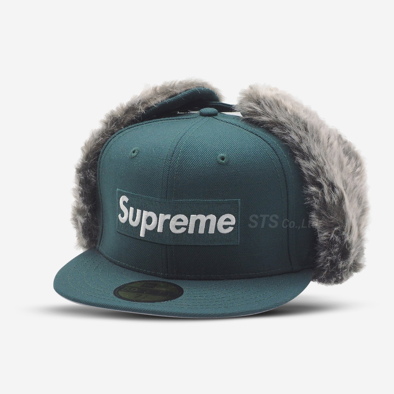 supreme  earflap newera black帽子