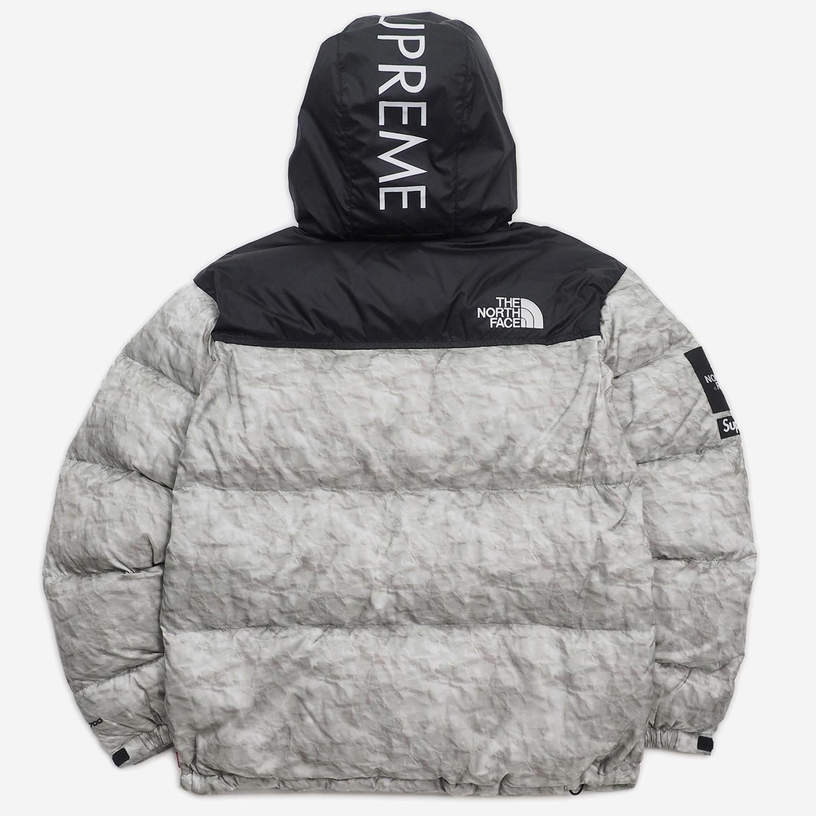 supreme TNF Paper Print Nuptse Jacket Sダウンジャケット - ダウン ...