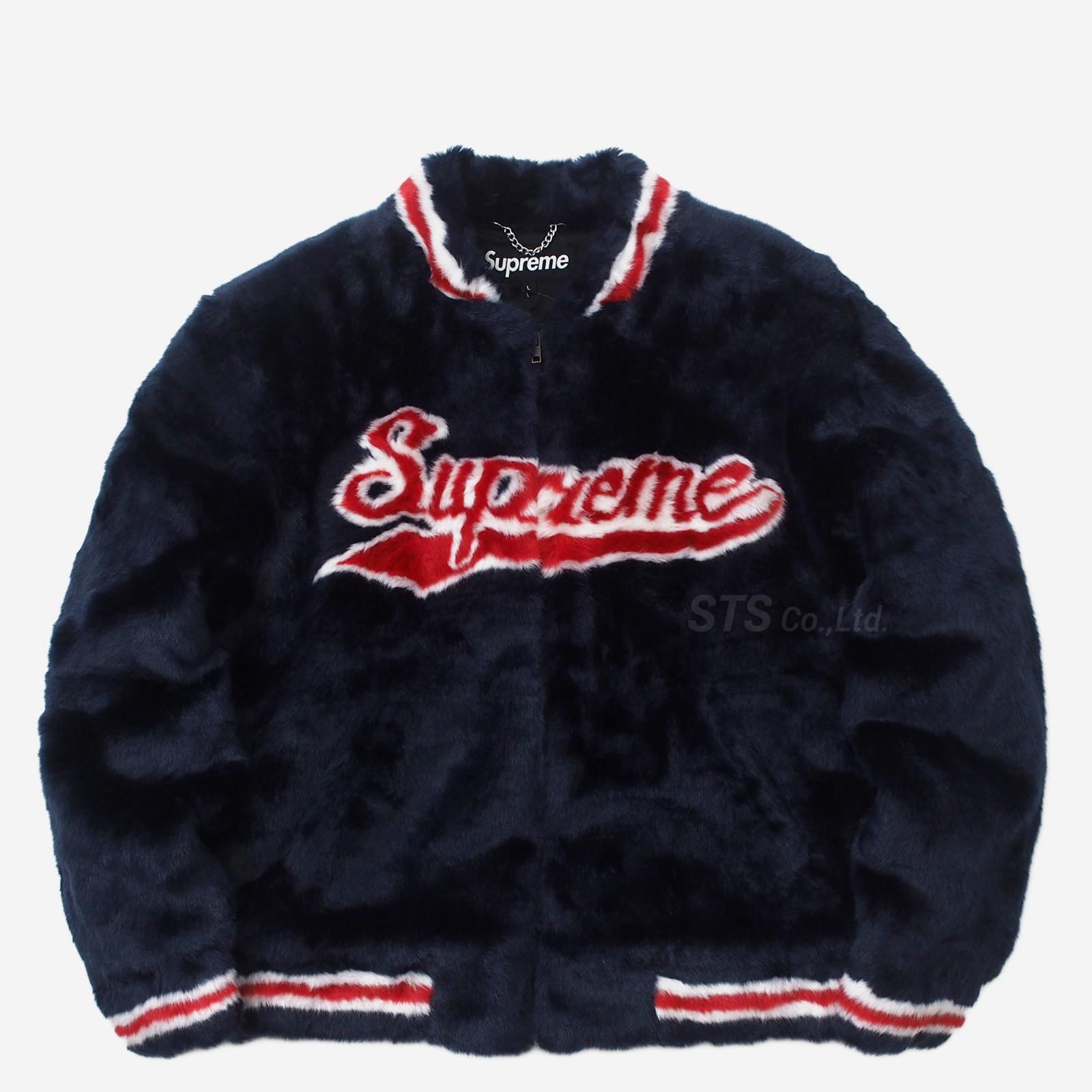 XL Supreme Faux Fur Varsity Jacket ファー