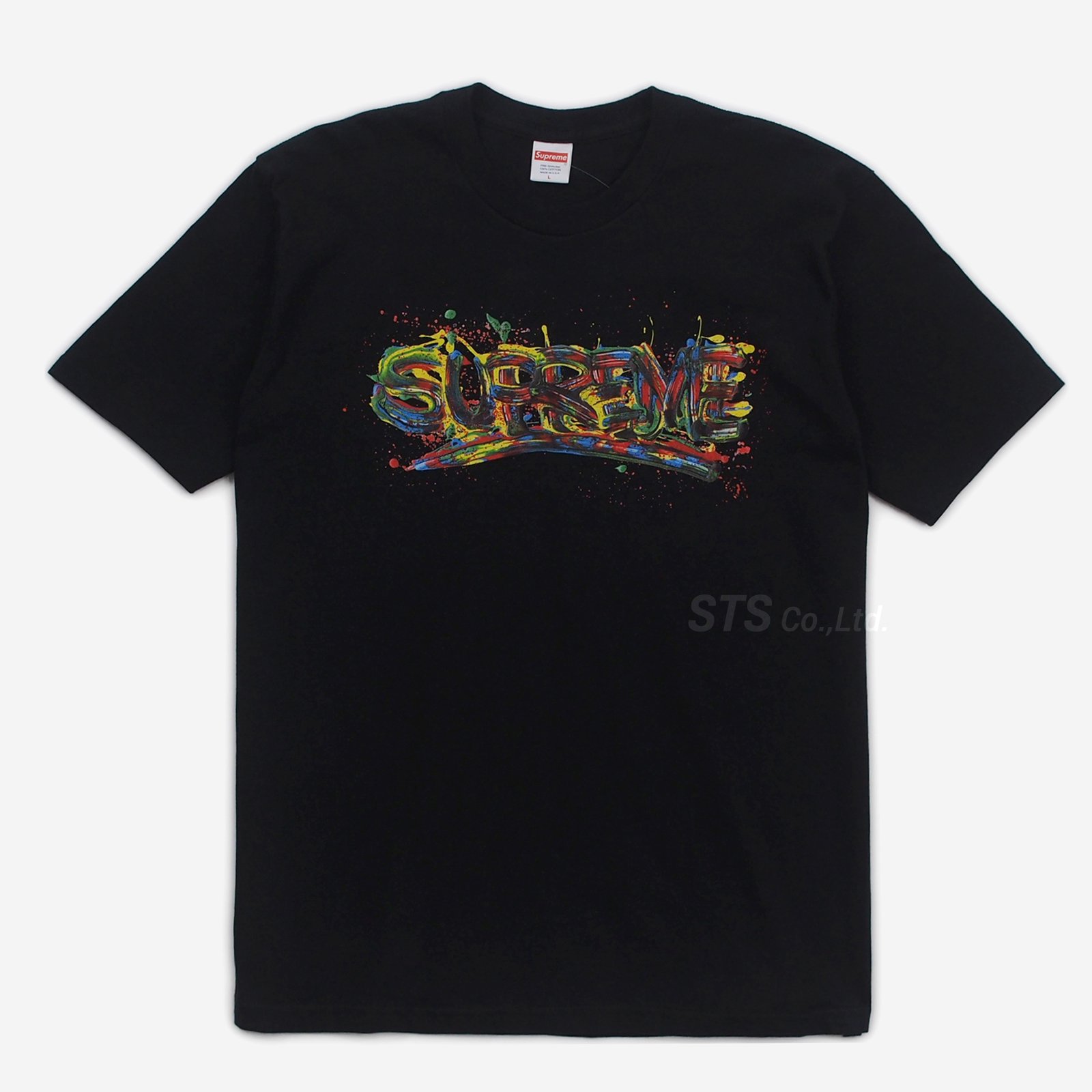 Supreme Painted Logo Shirt ブラック Lサイズ