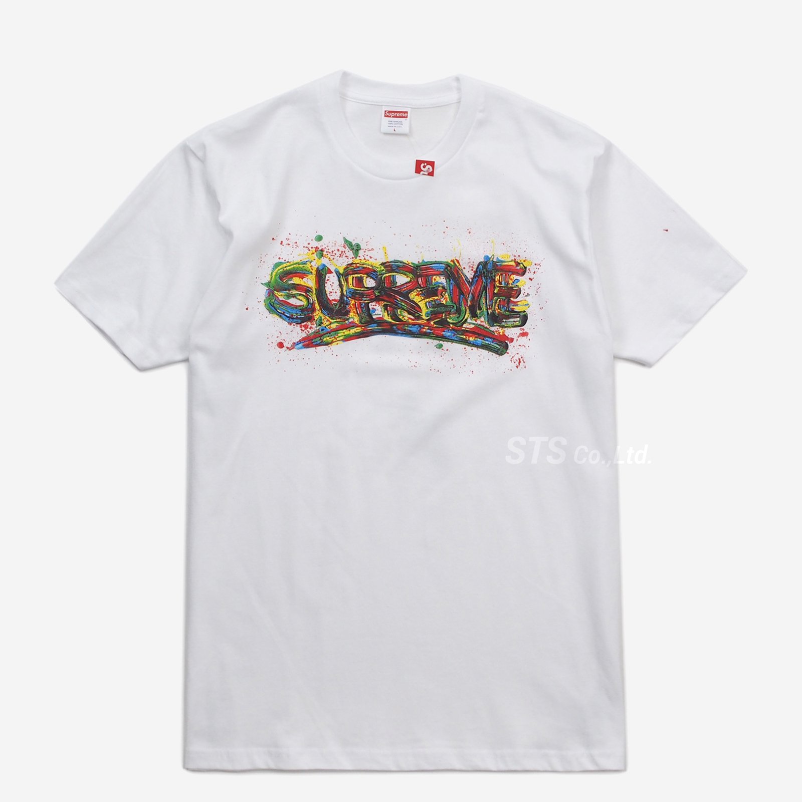 Supreme painted logo shirt Royal Lサイズ