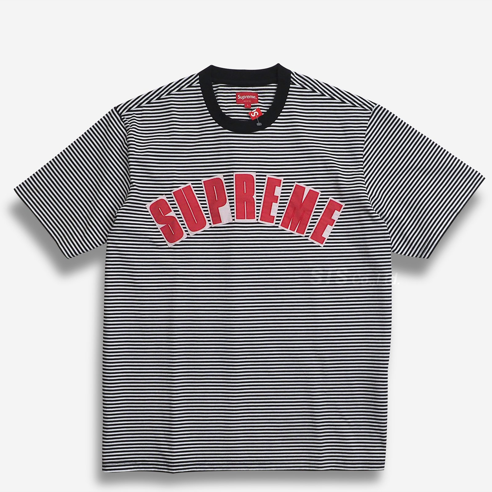 Supreme Printed Stripe S/S Top Black
