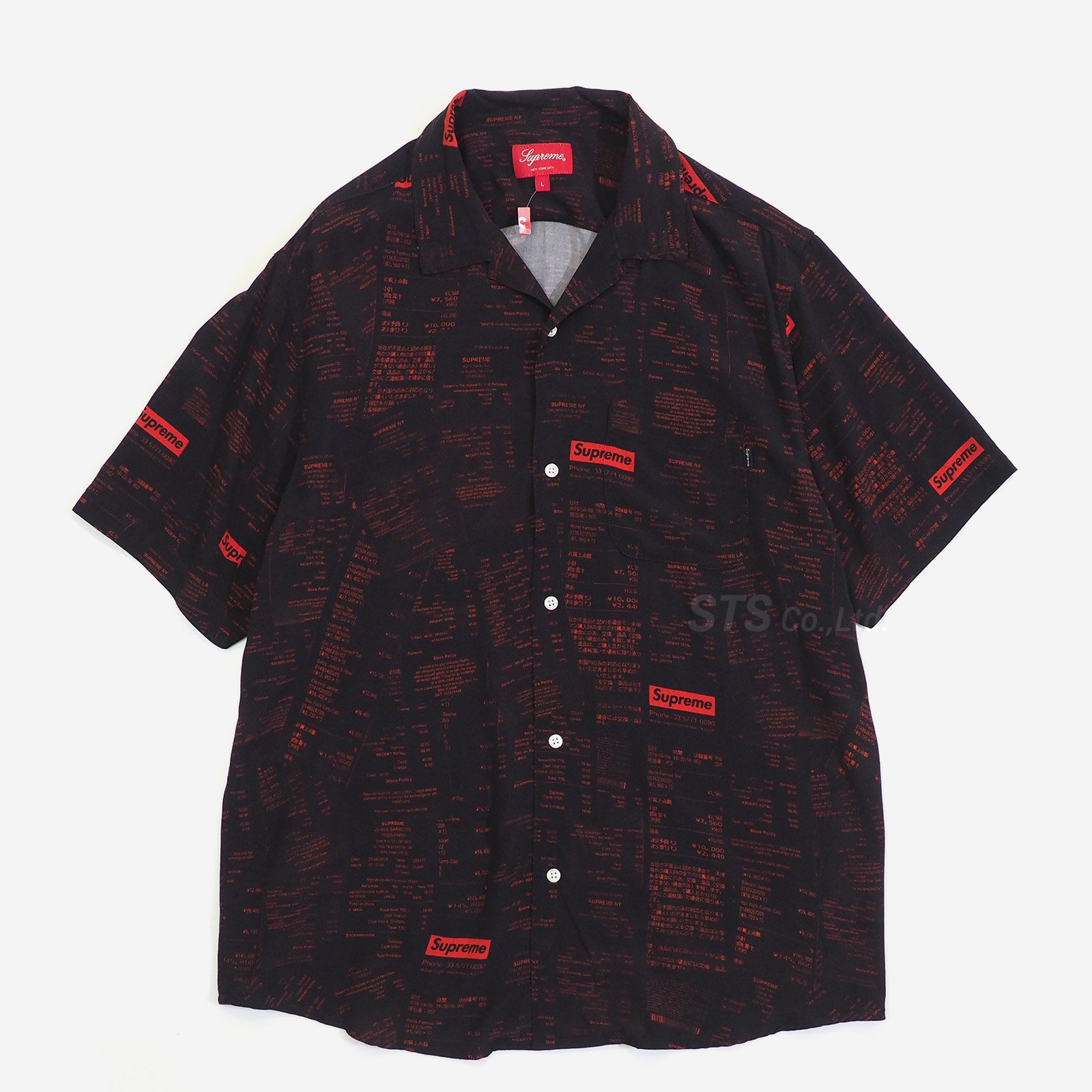 Supreme - Receipts Rayon S/S Shirt - ParkSIDER