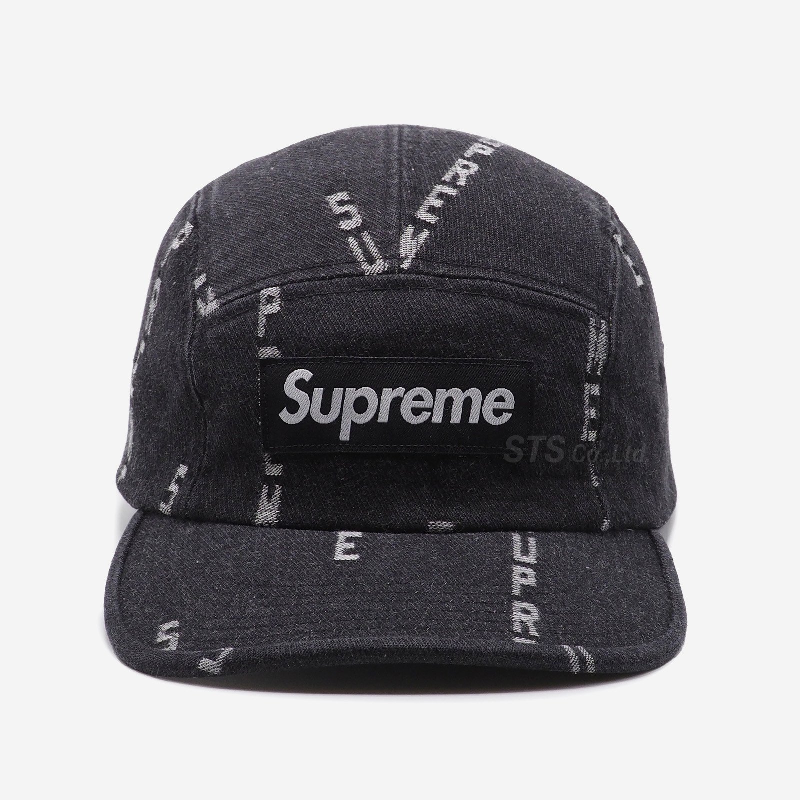 Supreme logo stripe jacquard denim cap帽子